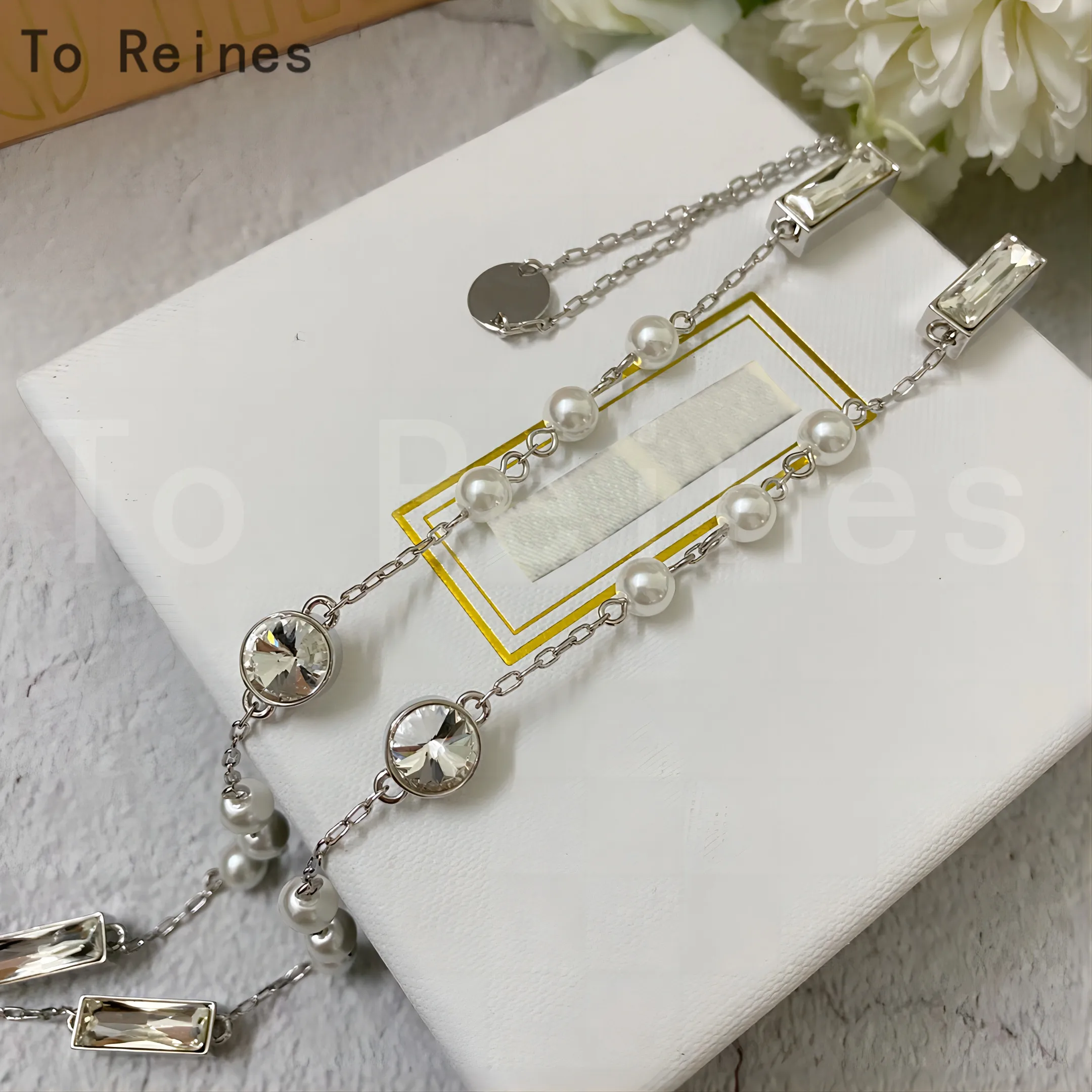 To Reines Luxury Temperament Crystal Pearl Necklace Adjustable Pendant Choker Women Silver Color Jewelry Special Birthday Gifts