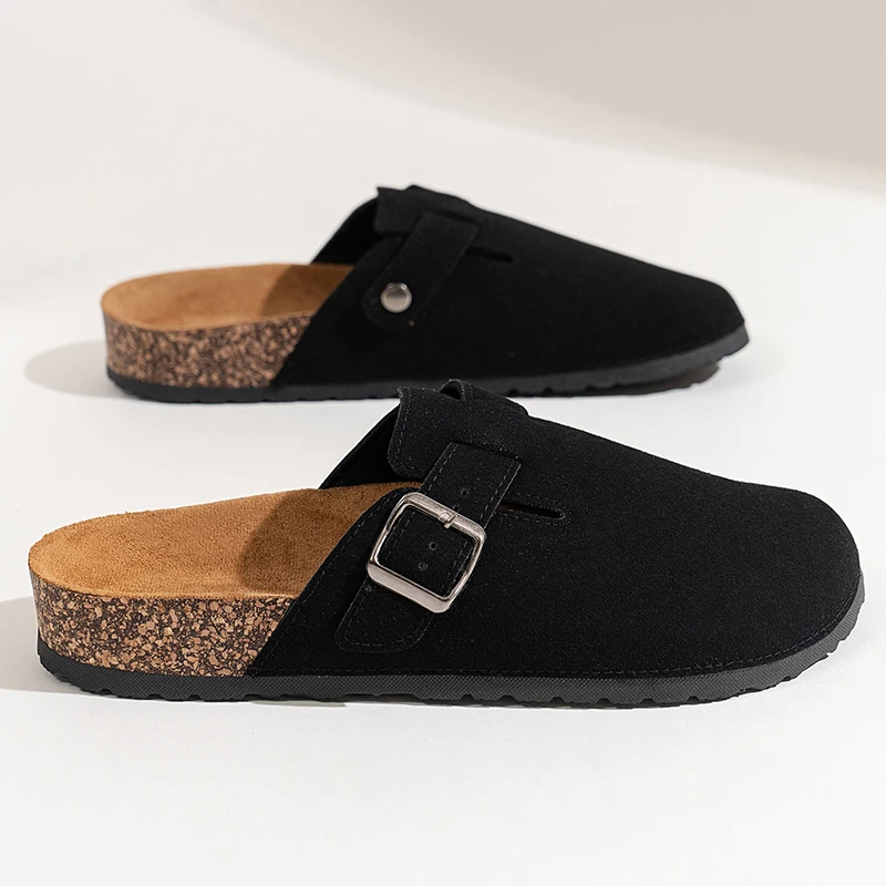 Half Shoes For Men Women Closed Toe Cork Slippers Sandals Slides Clogs Slip On Mules Outdoor Indoor Comfortable Footbed view 6