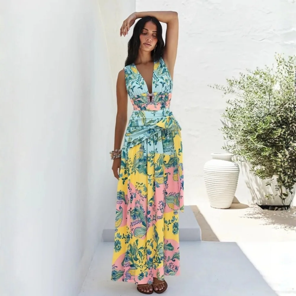 2026 Women One Piece Swimsuit and Skirts Summer Sexy V Neck Vintage Printed Swimwear Ladies Holiday Beachwear Bathing Suit