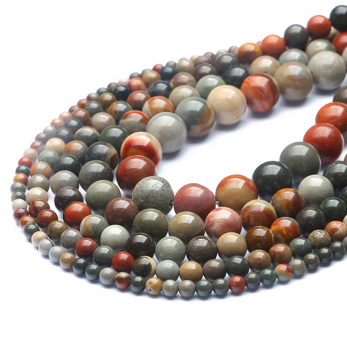 Modische natürliche Ozeanstein-Perlen, bunte runde lose Spacer-Perlen für die Schmuckherstellung, DIY-Armband, Halskette, Ohrring-Zubehör – Detail 3