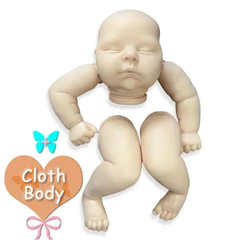 21inch Reborn Doll Kit Sleeping Baby Peaches Unpainted Unfinished Reborn Doll Parts Muñeca Kit Reborn Sin Pintar