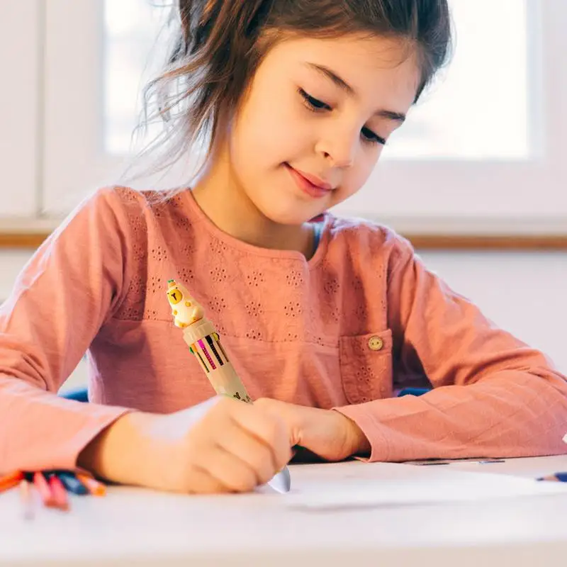 Bolígrafo retráctil Multicolor 10 en 1, bolígrafos para estudiantes, útiles escolares, bonitos bolígrafos multicolores para