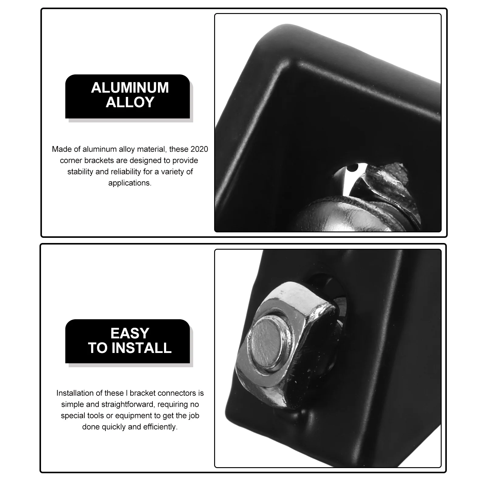 

20Sets Aluminum Profile Corner Brackets 2020 Aluminum Extrusion Connectors for Furniture Display Shelves Industrial Equipment