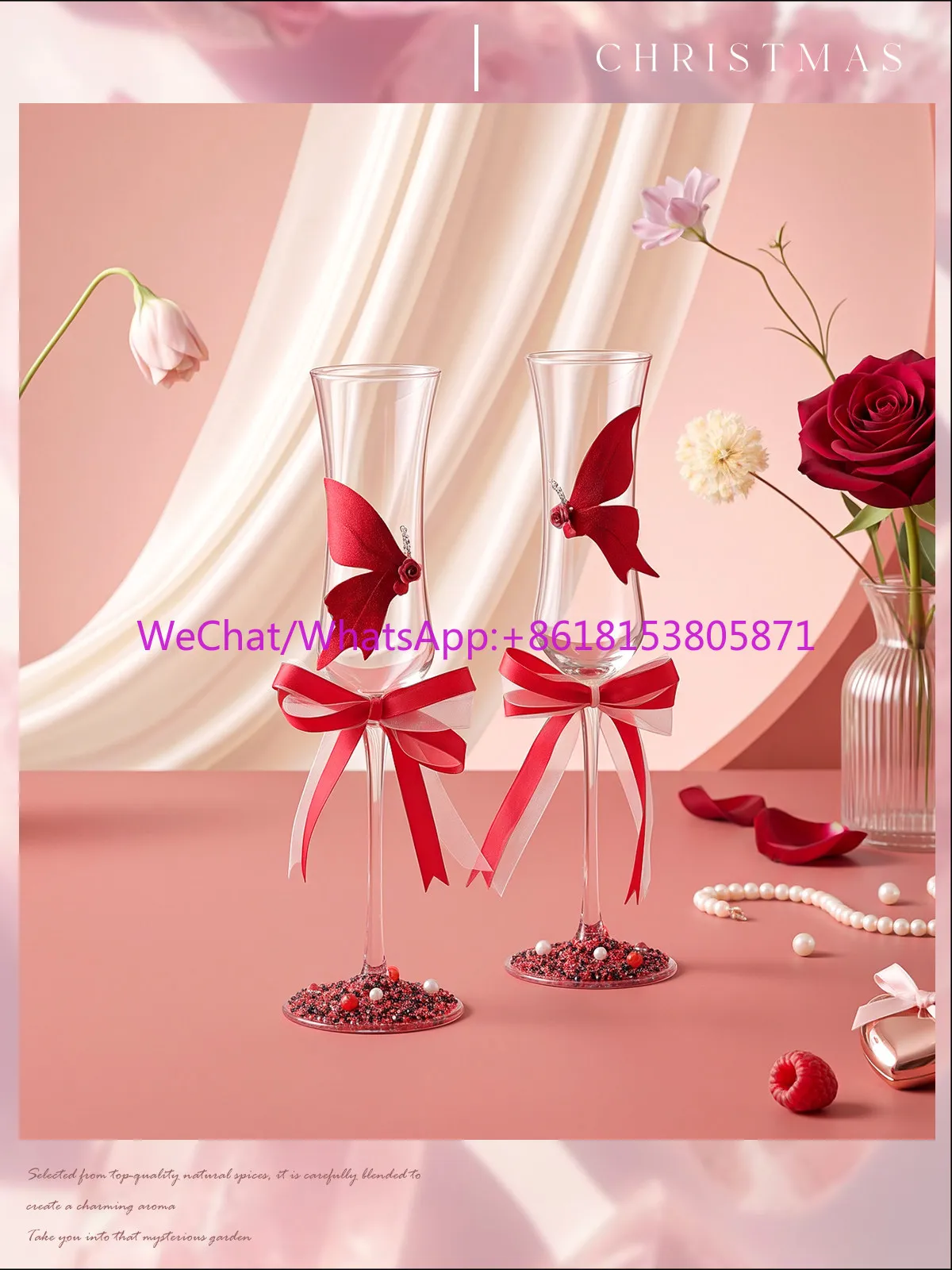 Give your best friend a new and special wedding gift, glass toast cup with aromatherapy set.