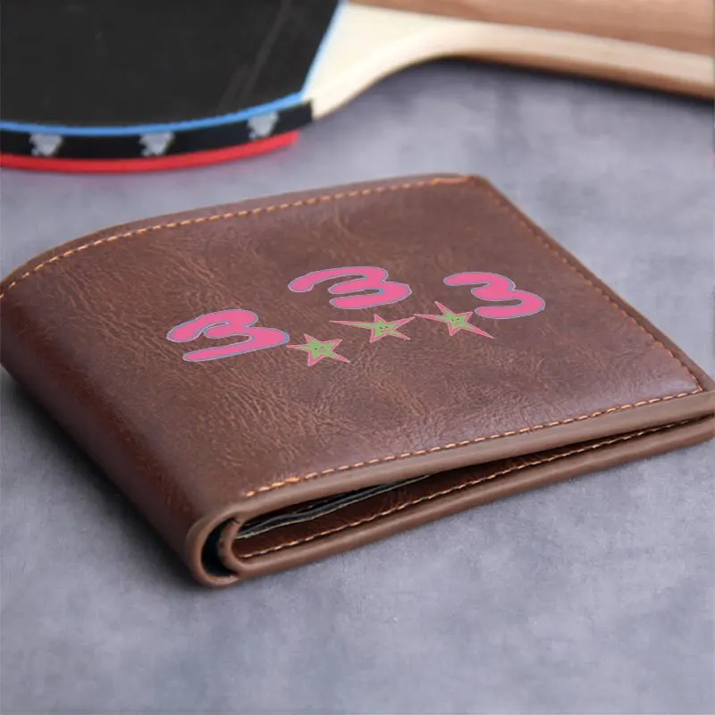 Кошелек из искусственной кожи с логотипом 333 звезд, минималистичный дизайн, легкий, прочный, модный аксессуар унисекс для повседневного использования