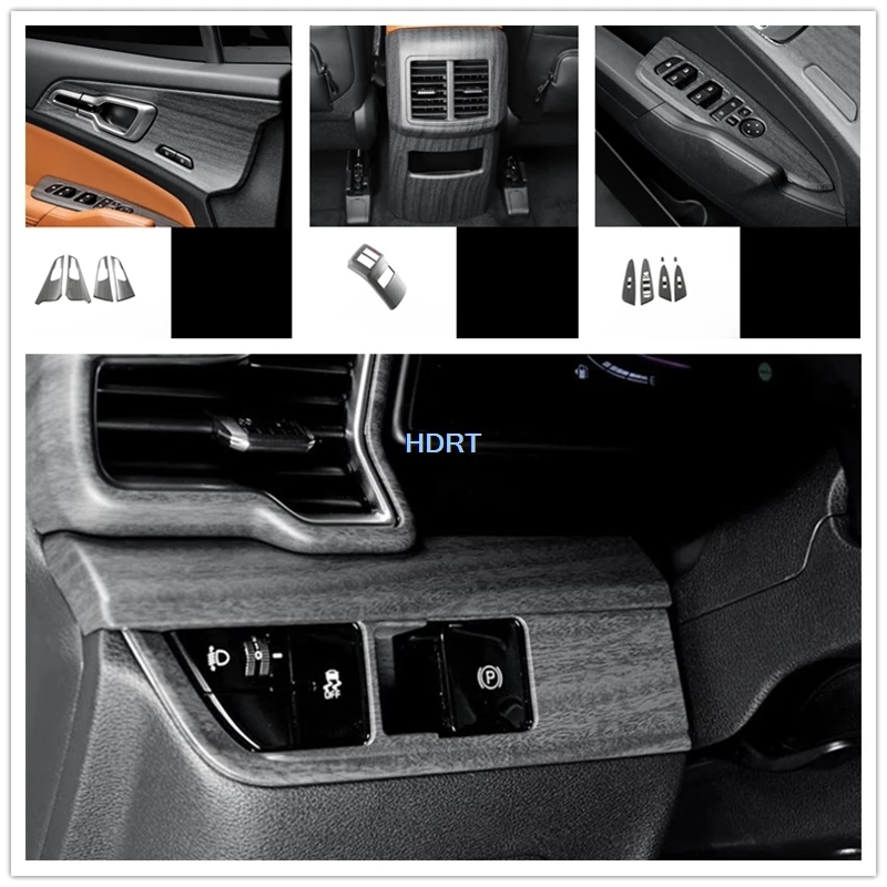 Auto Pfirsich Holz Innen Getriebe Shift Fenster Control Panel Wasser Tasse Vent Outlet Lenkrad Abdeckung Für Kia Sportage NQ5 2022 +
