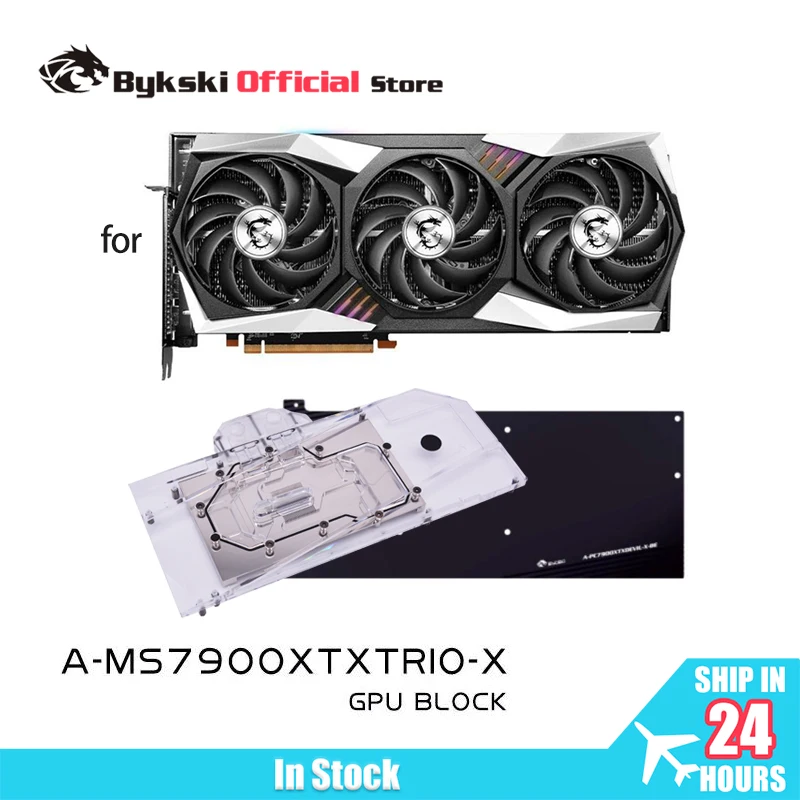 

Блок графического процессора Bykski A-MS7900XTXTRIO-X для MSI RX 7900 XTX GAMING TRIO CLASSIC 24G, графическая видеокарта с водяным охлаждением/радиатор