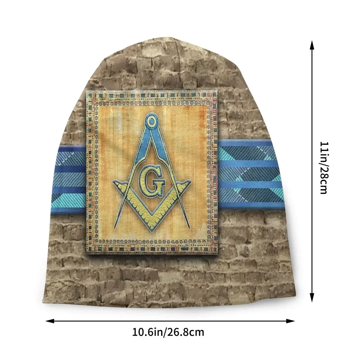 Egyptian Pyramid Square Compass Bonnet Hats Knit Hat Vintage Autumn Skullies Beanies Hat Masonic Mason Freemason Dual-use Caps