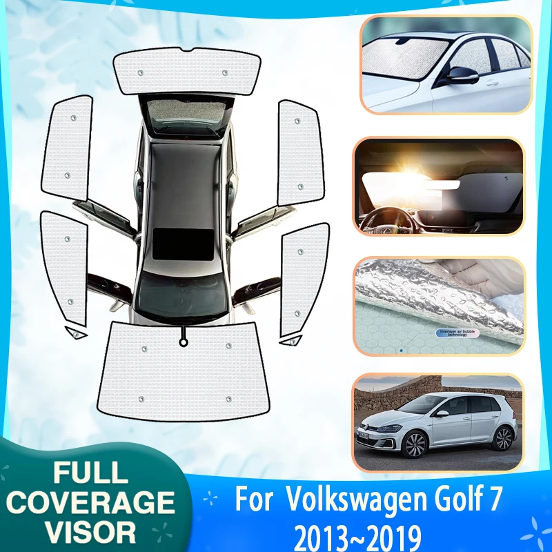 

Car Full Coverage Sunshade For Volkswagen VW Golf 7 Golf7 Mk7 5G 2013~2019 Front Rear Side Sunscreen Window Sunshade Accessories