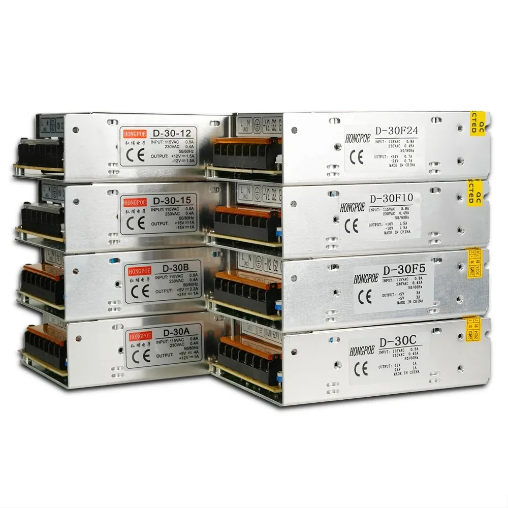 Dual Output Switching Power Supply 30W D-30A 5V 12V D-30B 5V 24V D-30C 12V 24V Input 100-240V LED Power SMPS for Electronics