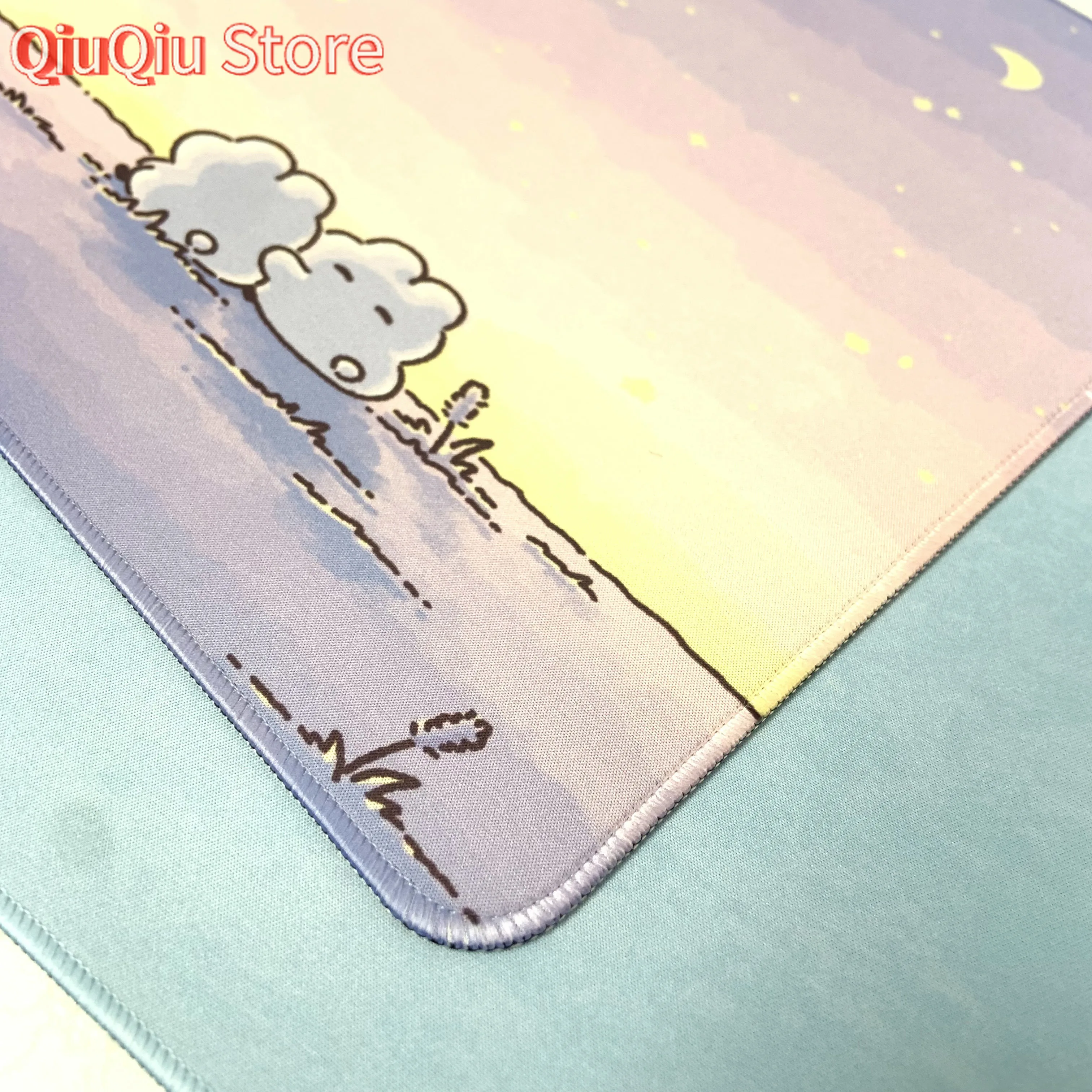 لوحة ماوس كاواي أنيمي غروب الشمس أرجواني أرنب ملحقات الألعاب لوحة ماوس كبيرة XXL لوحة المفاتيح جماليات حصيرة مكتبية للكمبيوتر