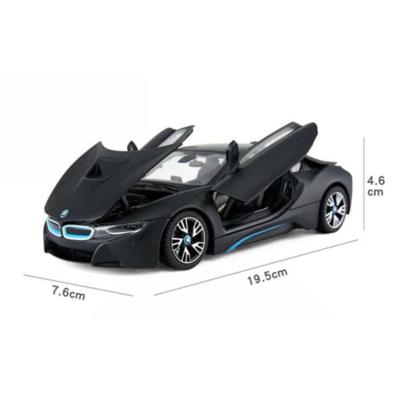 KaKBeir 1:24 BMW I8 Black Car Alloy Car Model Simulation Car Decoration Collection Gift Toy Die Casting Model Boy Toy