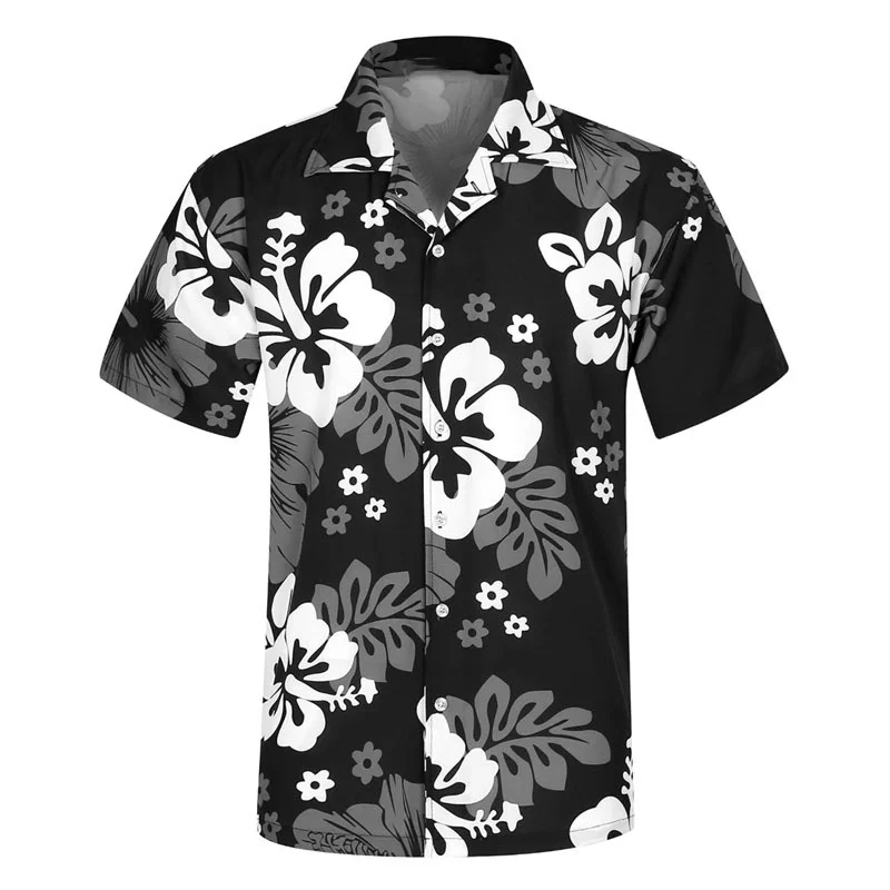 Men\'s shirt pattern shirt 3D printed short sleeved casual outdoor Hawaiian men\'s button shirt soft and comfortable material