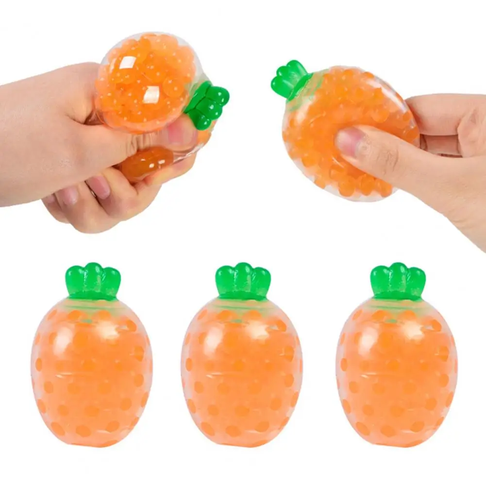 Giocattolo da spremere di alta qualità Tpr Squeeze Toy Soft Tpr carota Squeeze Toy palla d'uva a rimbalzo rapido per sfiato antistress