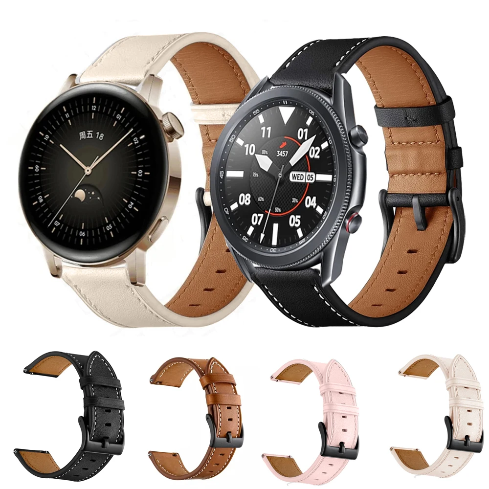 Ремешок кожаный для HUAWEI WATCH 4 GT 3 46/42 мм, мягкий спортивный браслет для HONOR Magic Watch 2 GS Pro ES, 20 мм 22 мм