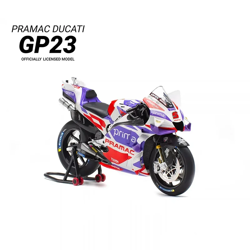متوفر في المخزون Kiloworks 1:12 Ducati Pramac Gp23 2023 دراجة نارية محاكاة سبيكة مايكرو دييكاستينج لعبة مخصصة جمع هدية حلية