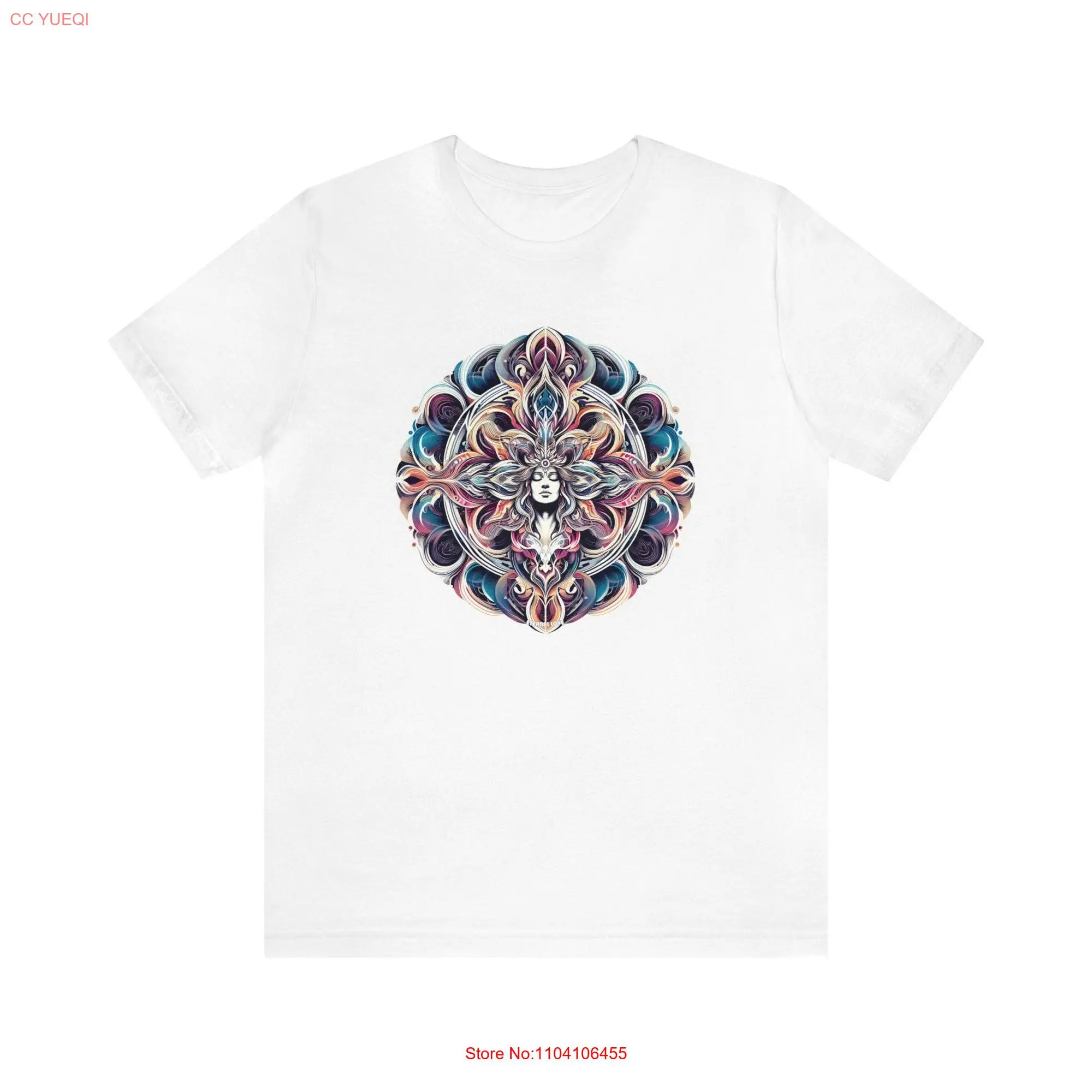 Psychedelic Mandala T Shirt Artistic Spiritual Cotton with Intricate Design Bohemian Fashion Unique Idea