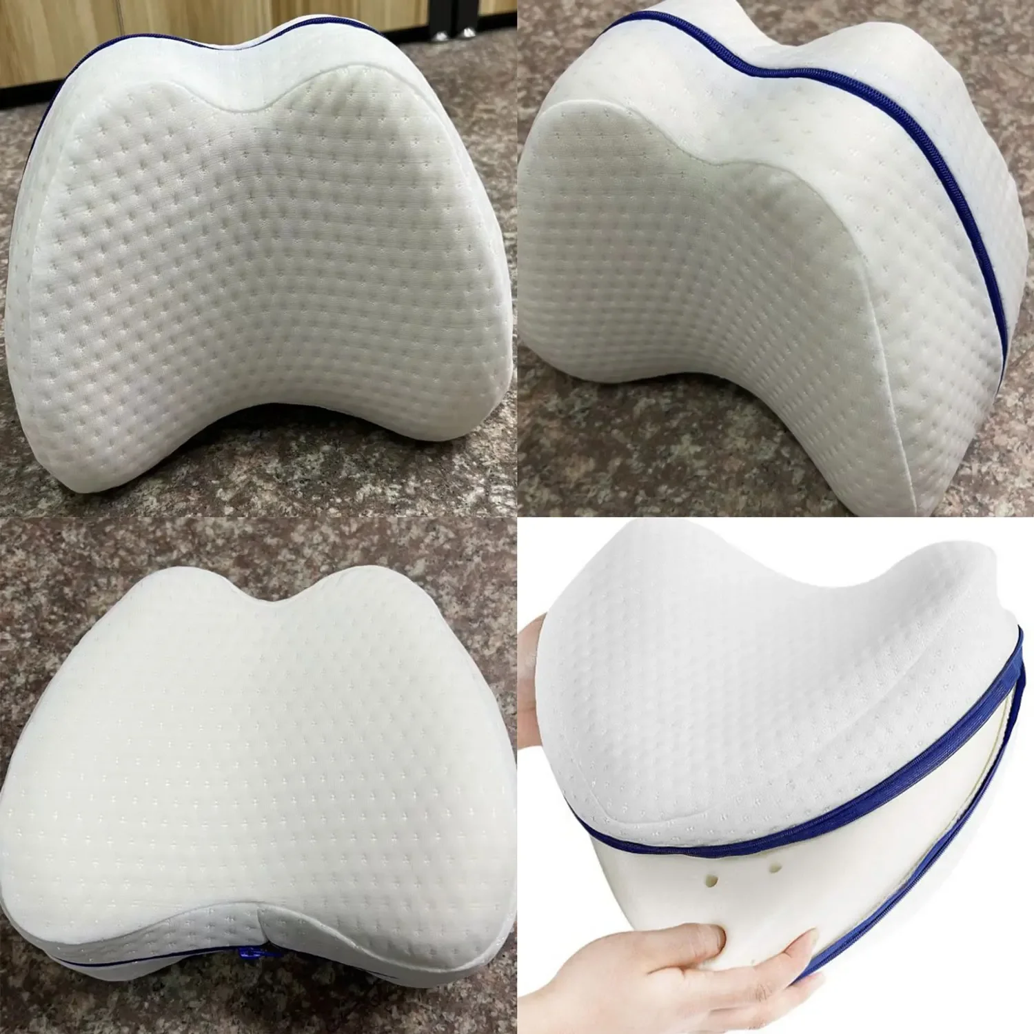 1pc Leg Pillow Memory Cotton Slow Rebound Knee&Leg Pillow Side Lying Heart Shaped Memory Cotton Vein Cushion Support Leg Pillow