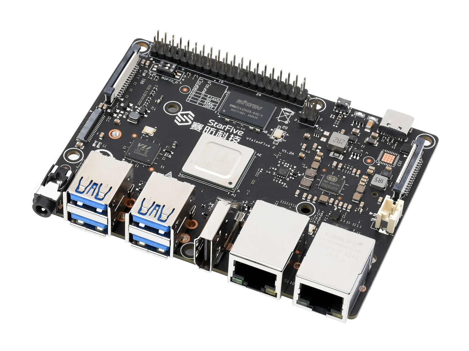 Imagem -02 - Single Board Computer Processador Starfive Jh7110 com Gpu 3d Integrado Base no Linux até 1.5ghz Waveshare-visionfive2