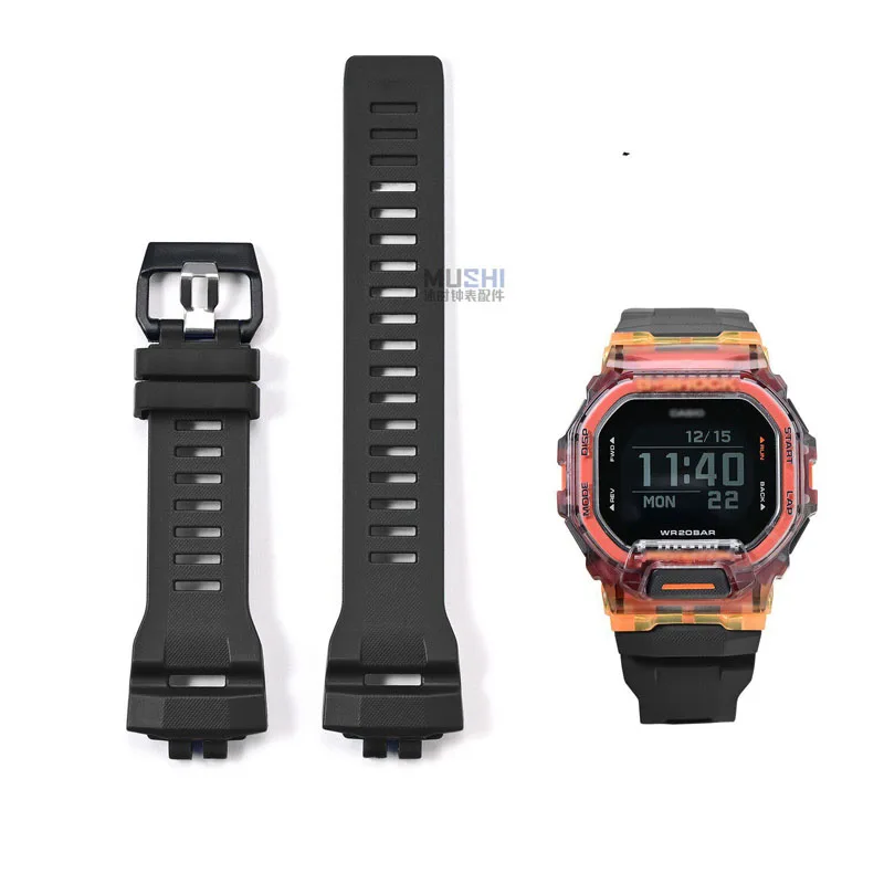 

WatchBand Bracelet For G-SHOCK Casio GBD-200-1A GBD-200RD-4 Soft Silicone Strap Black Watch Belt Waterproof Sports Strap GBD 200