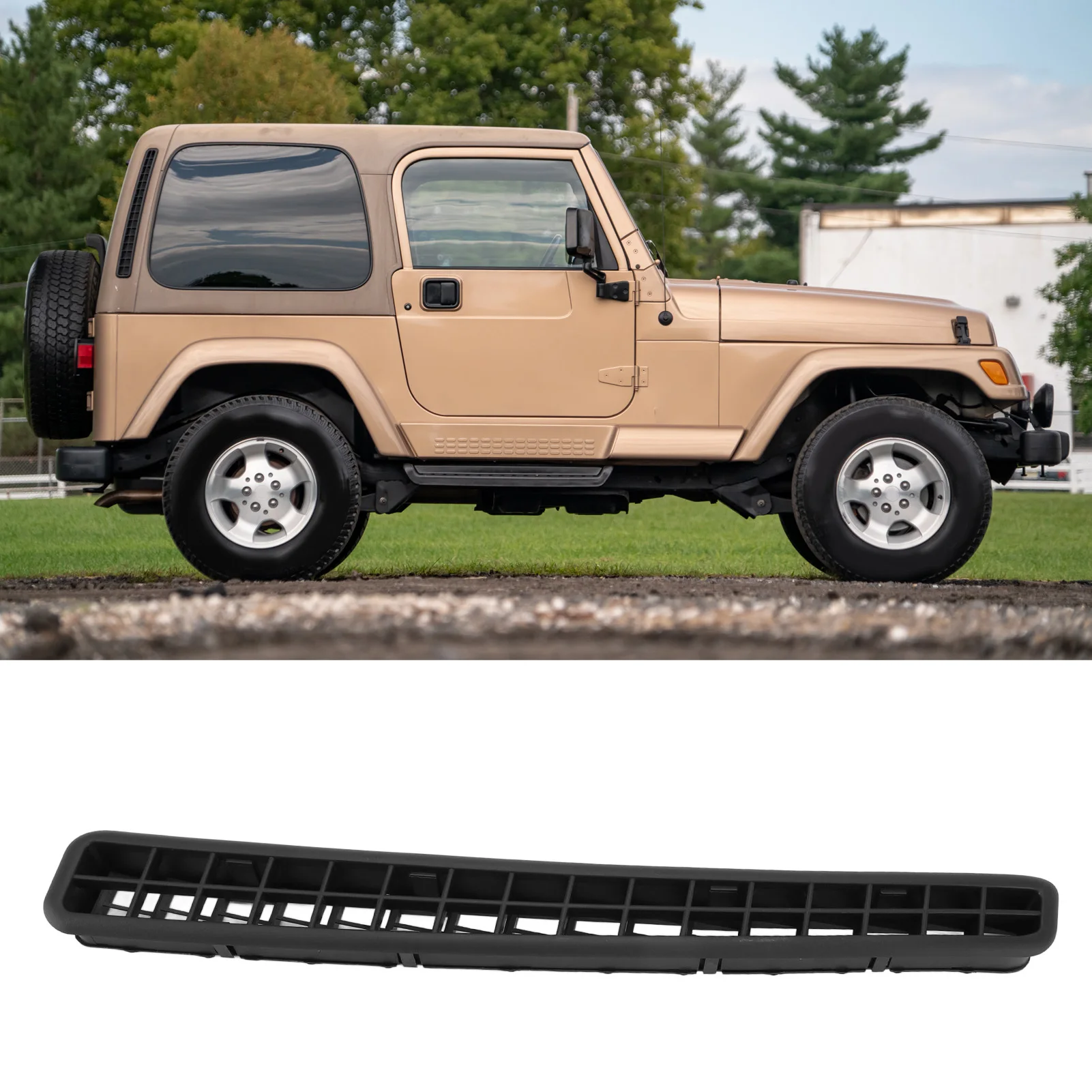 

For TJ Hard Top Exhauster Vent 1997-2002 - Waterproof Roof Vent Grille for Jeep Wrangler, Efficient Air Ventilation Replacement