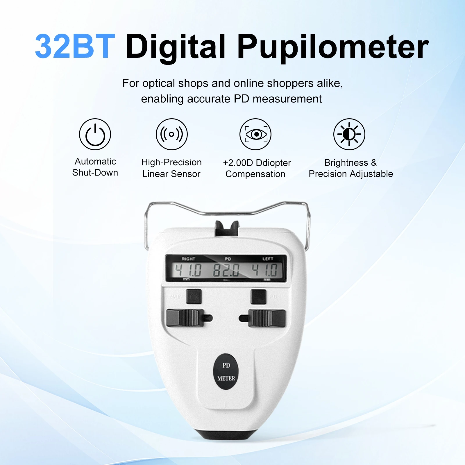 Pupilometer CP32BT Optical Digital PD Meter Slide Pupil Distance Meter with CE High Quality