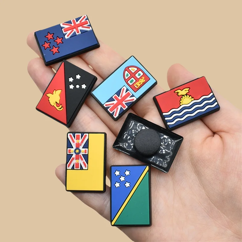 15 قطعة أعلام جديدة موضوع الأحذية السحر نيوزيلندا أستراليا جزر سليمان بالاو ساموا العلم مشبك حذاء الديكور الهدايا