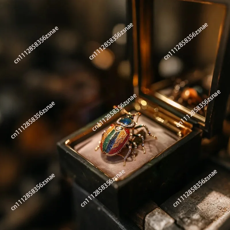 Beetle Brooch High-end Original Luxury Atmospheric Suit Insect Pin Merry Christmas Gift