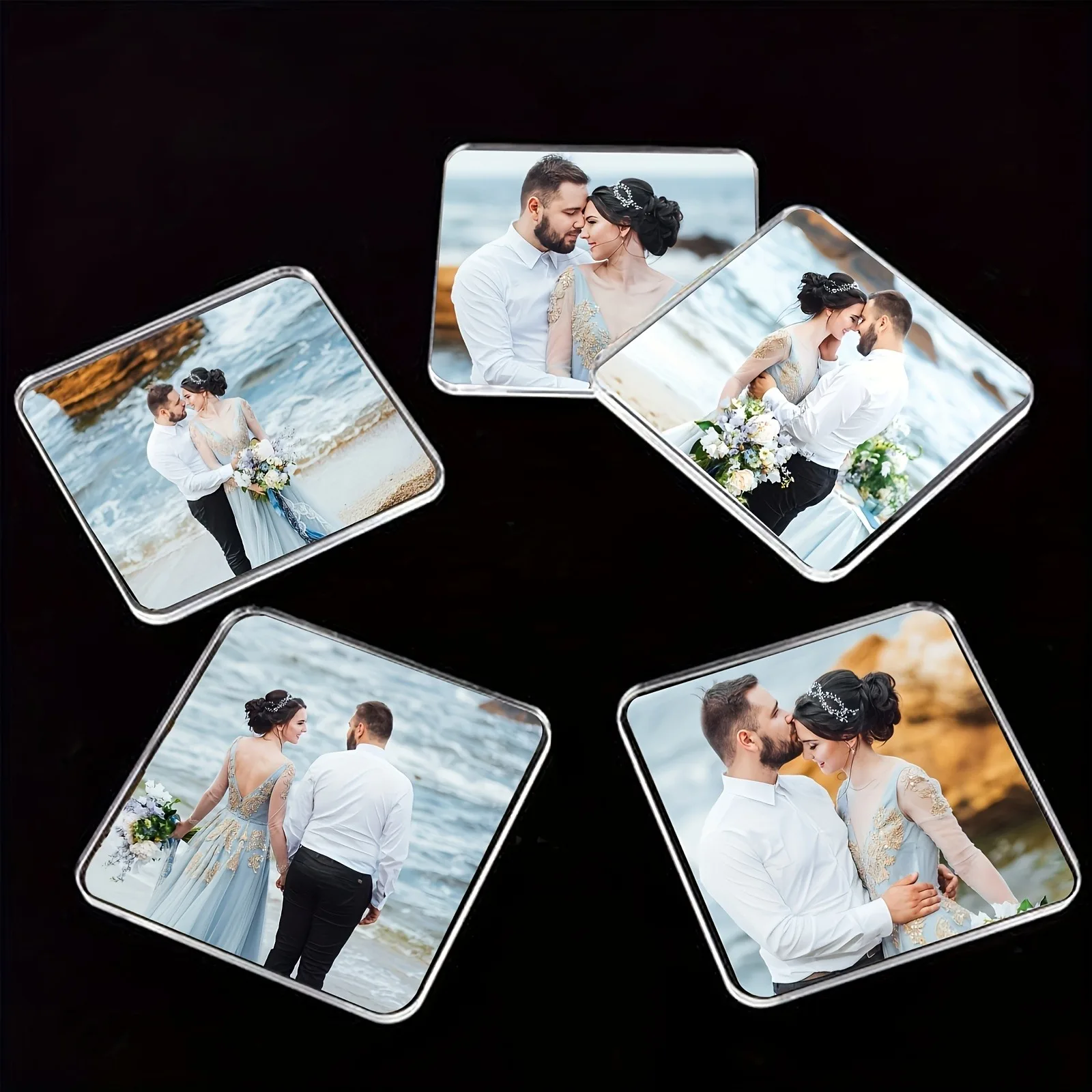 Maßgeschneiderte rutschfeste Bechermatte aus Acryl |   Personalisierter Logo-Untersetzer mit Fototext |   Hochwertiges Geschenk für Hochzeit, Urlaub, Zuhause, Büro