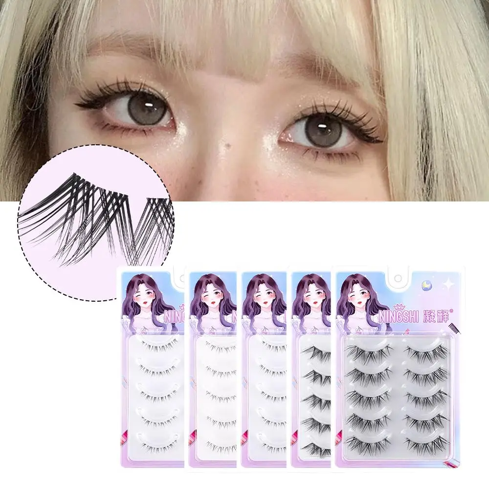 3d Krul Gevleugelde Dikke Lash Zachte Valse Wimpers Eyetail Wimper Verlenging Ooggereedschap Rommelige Handgemaakte Make-Up Einde Langwerpige Natu D4h6