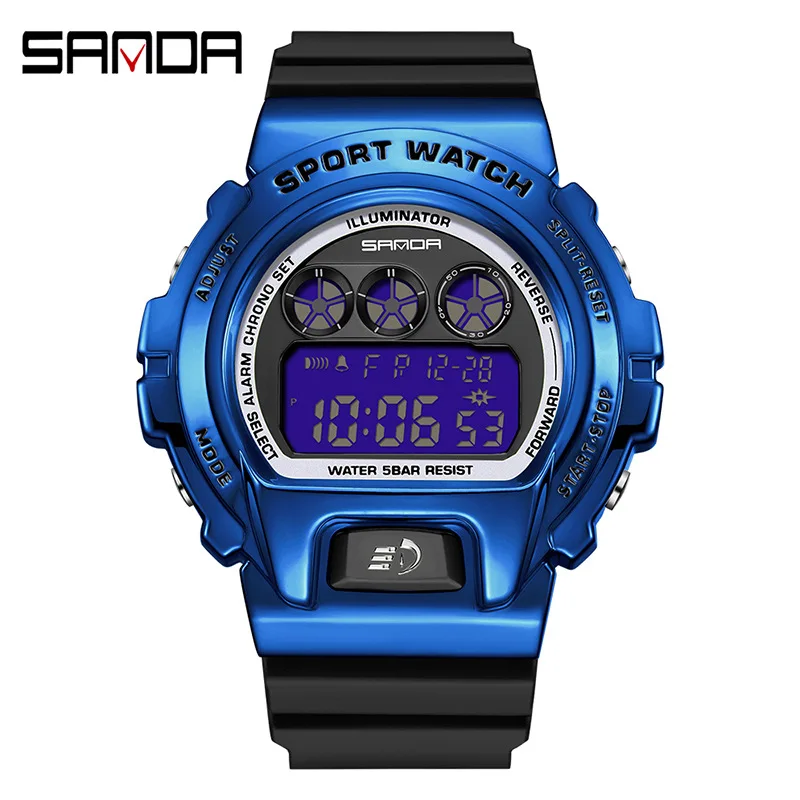 SANDA 2127 Men\'s Electronic Watch Multi functional Sports Outdoors Waterproof Digital Display Wristwatches for Male Watches Gift