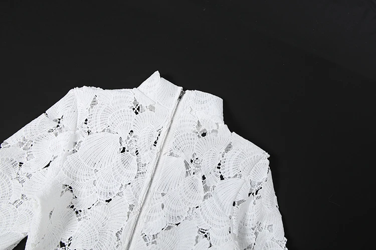 Weird Puss Fashion Jacquard Hollow 2-teiliges Set für Damen, sexy Rollkragenpullover mit Puffärmeln, Crop-Top + langer Rock, elegante Party- und Club-Outfits – Detail 6