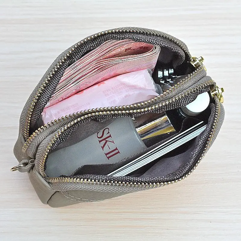Genuine Leather Cowhide Simple Pure Color Mini Casual