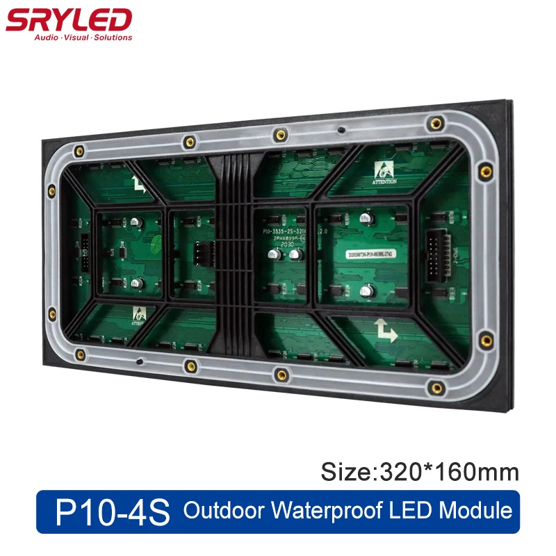 10pcs/lot SRYLED P10-4S LED Panel Module Outdoor Waterproof SMD3535 RGB Church Stage LED Video Wall Module