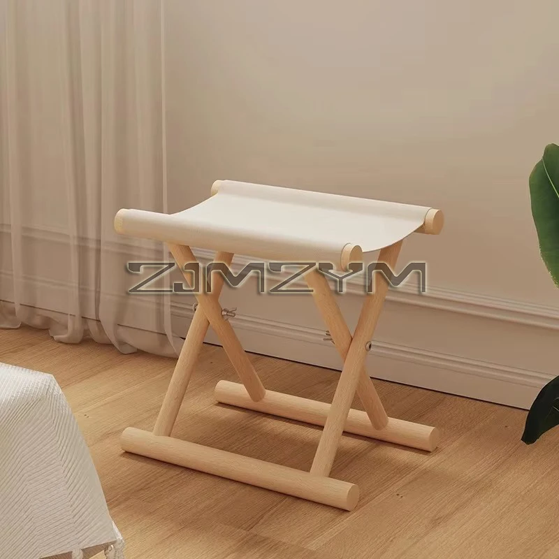 Solid Wood Maza Stool Soft Seat Bench Portable Outdoor Foldable Household Camping Picnic Party Stool Bench Fishing Chair