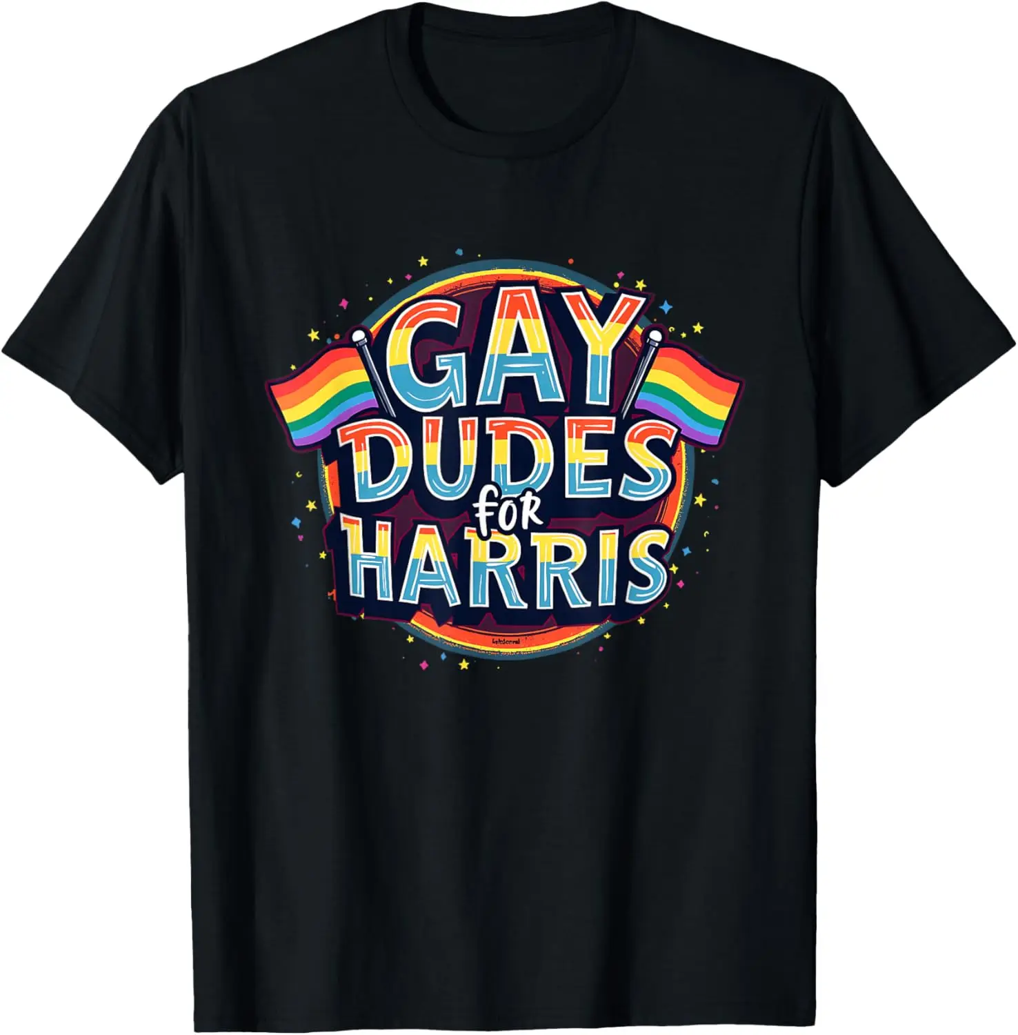 

Gay Dudes for Harris Walz 2024 Rainbow Flag Pride Ally LGBT T-Shirt,100% cotton