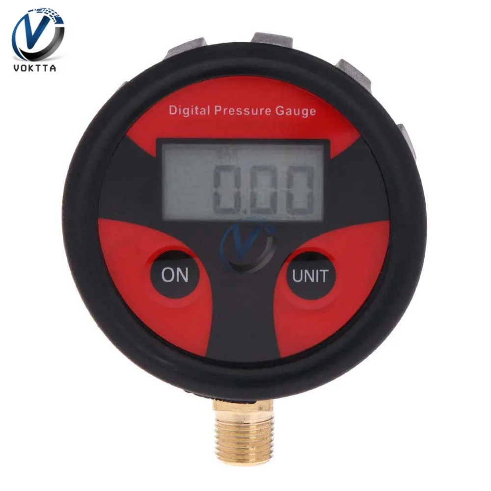 1/4 1/8 200 PSI Digital Tire Pressure Gauge LCD Backlight LED Digital Tire Pressure Gauge Pressure Gauge for Car Pressure Tester