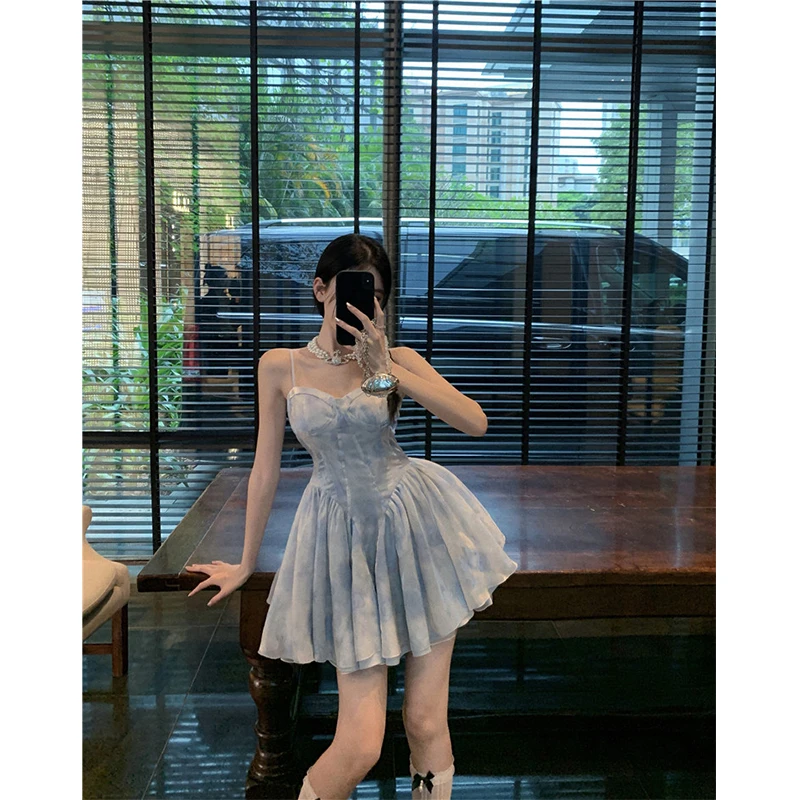 

Женское Деловое платье без рукавов, элегантное винтажное цельнокроеное платье средней длины на бретелях в Корейском стиле, лето 2024