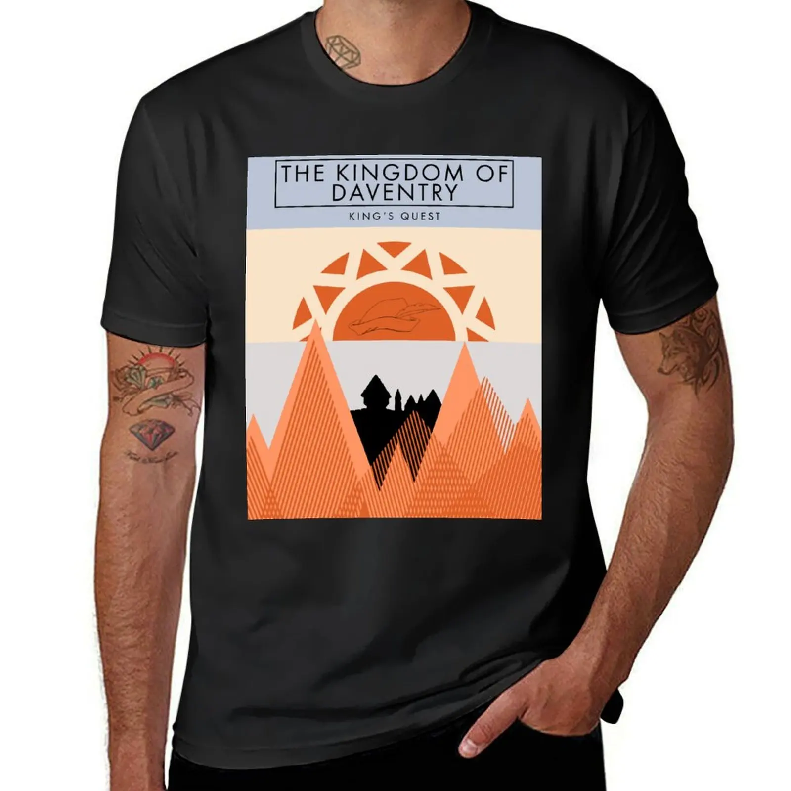 The Kingdom of Daventry Midcentury Travel Poster T-Shirt boys whites plain t shirts for men