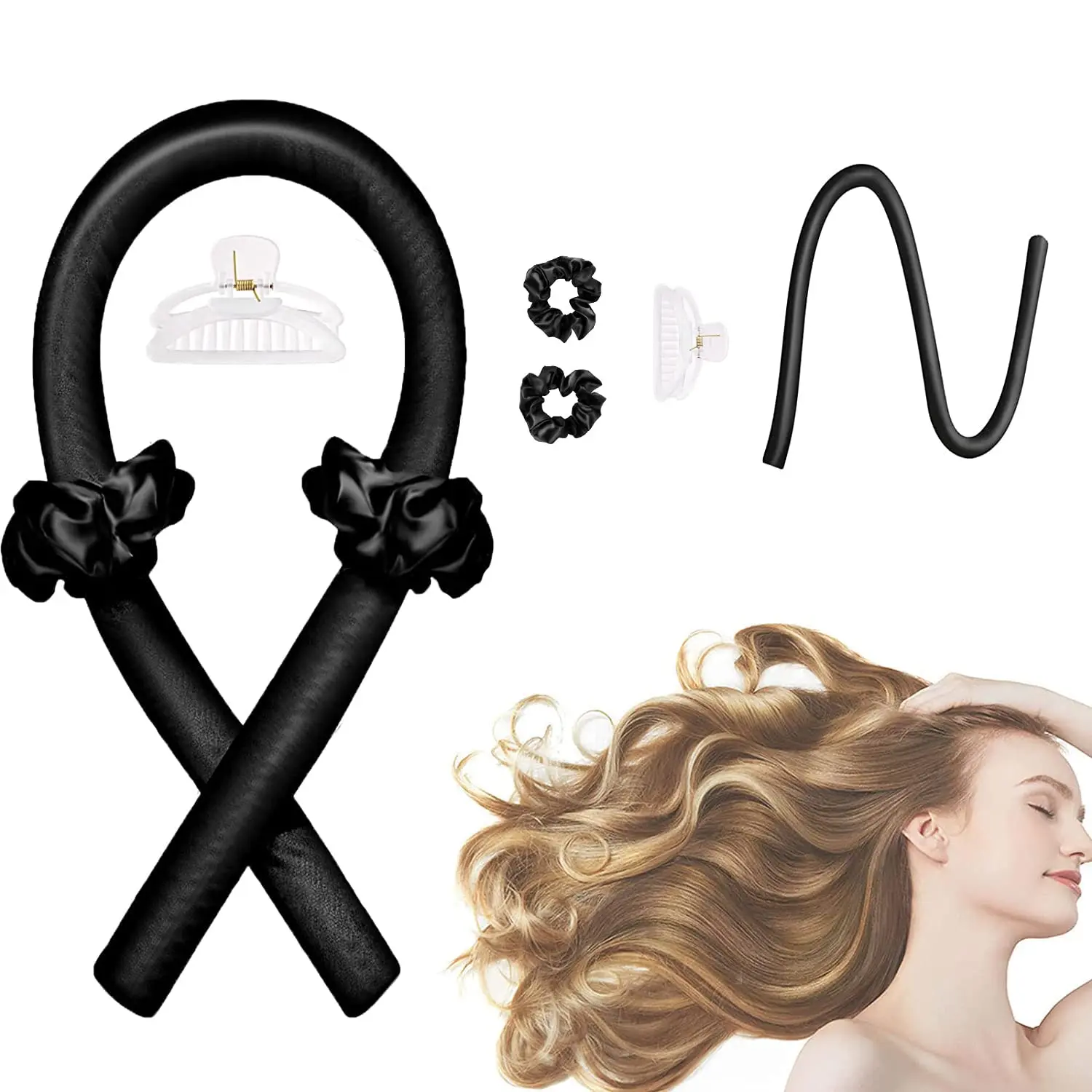 1Set Woman Heatless Curling Rod Heatless Hair Curls Headband Make Hair Soft Shiny Hair Curler Hairdressing Tools Accessories