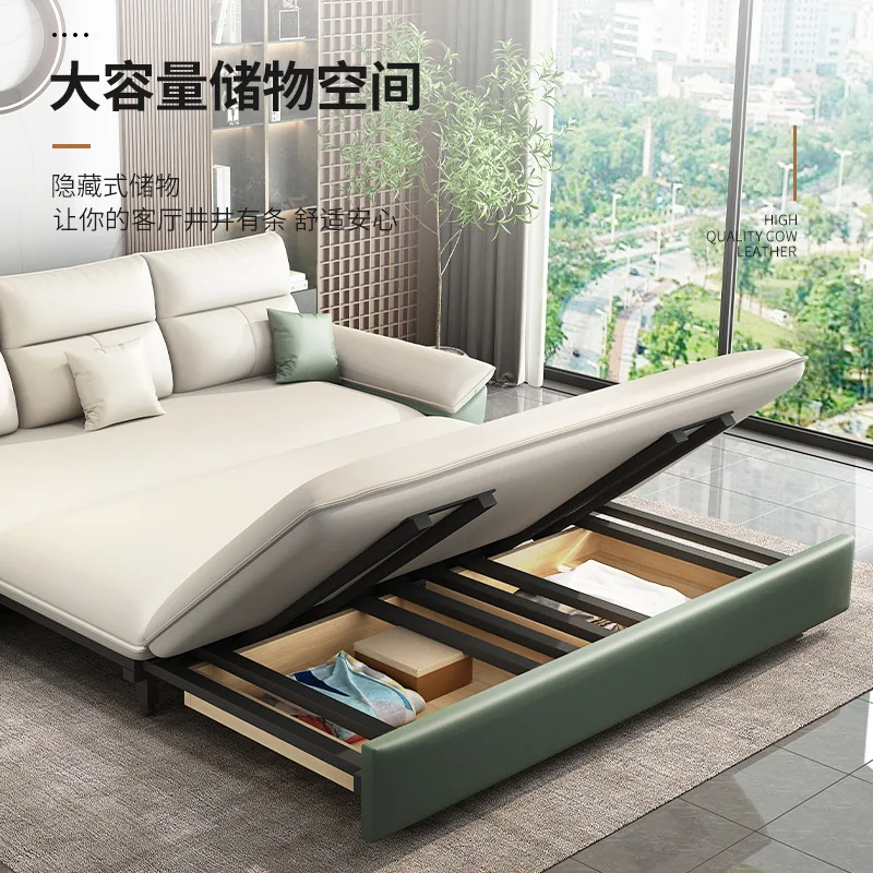 Leave-in technology cloth folding sofa bed multi-functional dual-purpose double sofa bed fabric rental house telescopic sofa bed