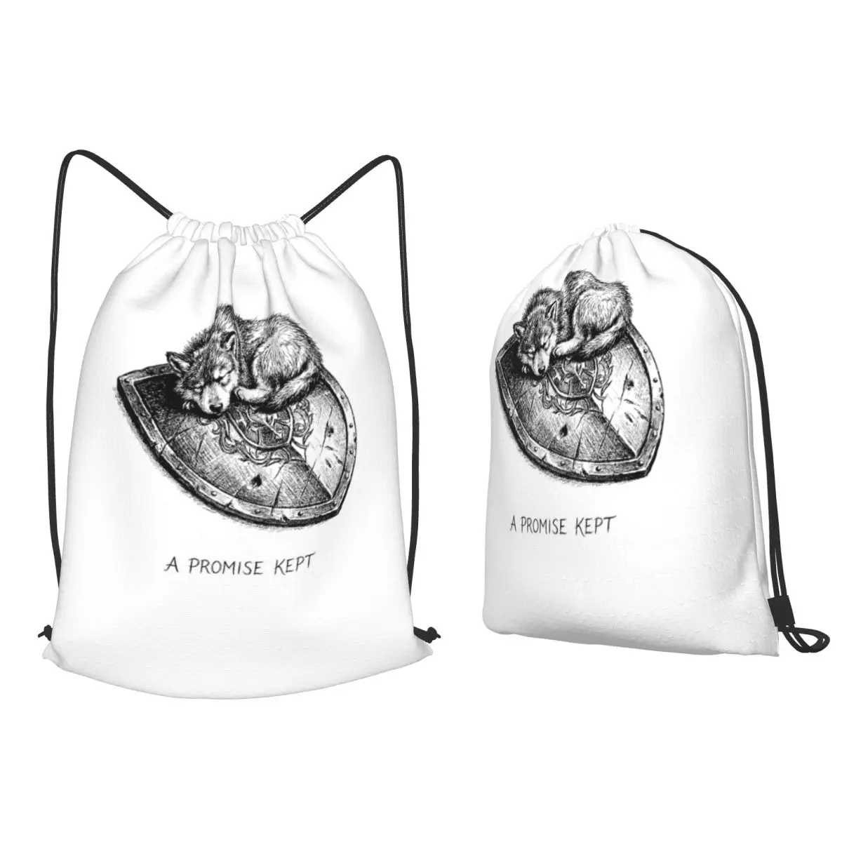 Rosarian Pup Memory Torgal Final Fantasy Backpacks Portable Drawstring Bundle Pocket Storage Bag Book Bags for Man Woman Student