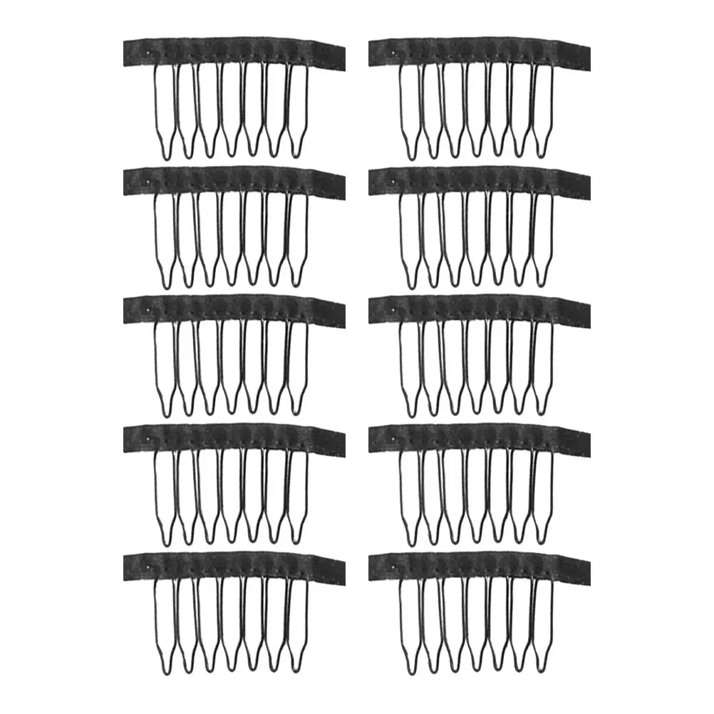 

10 шт. стальных зажимов-щипцов с 7 зубцами для фиксации сетки для волос, для надежного крепления, инструменты для салонов красоты, зажим-гребень для сетки