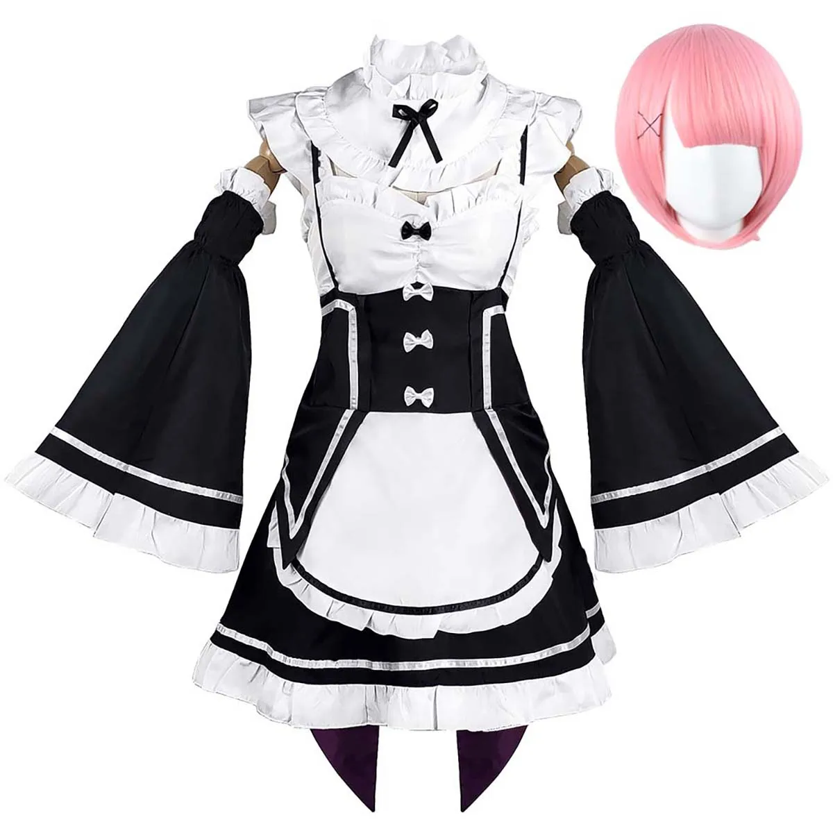 Anime Re:zero Kara Hajimeru Isekai Seikatsu Life In a Different World Ram Rem Cosplay Costume