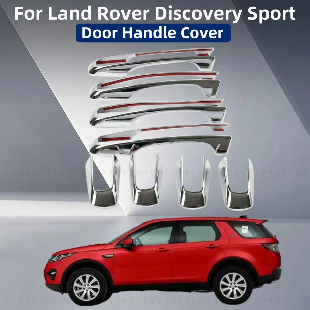 

ABS Plastic Carbon Car Modification Accessory Door Handle Cover Trim Paste Style Chrome Silver For Land Rover Discovery Sport
