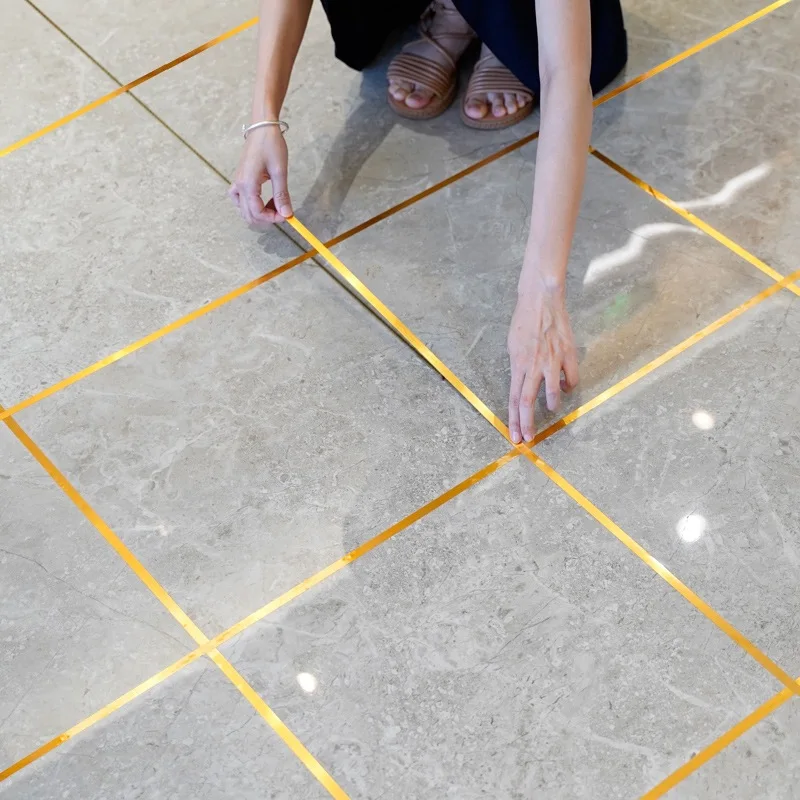 Self Adhesive Floor Tile Stickers Waterproof Wall Gap Sealing Tape Strip Floor Tile Beauty Seam Sticker Wall Decoration