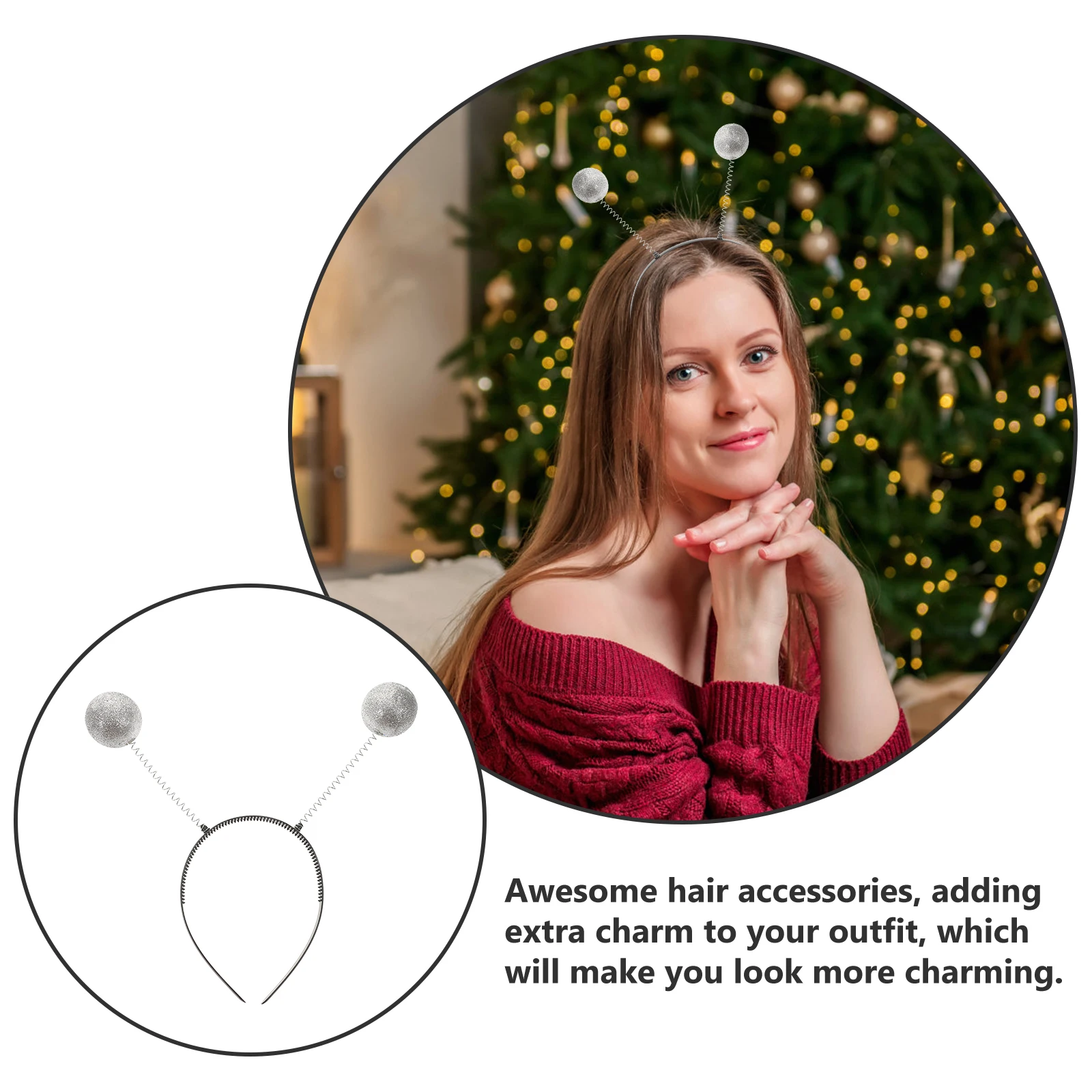 

6pcs Foam Hoops Spring Hair Bands For Kids Adults Funny Headwear Party Costume Glitter Hair Accessories Novelty Gift