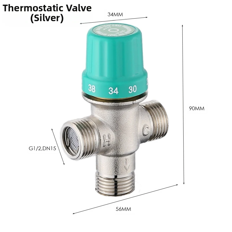 Copper Thermostatic Mixing Valve For Precise Hot And Cold Temperature Control Range 20-65℃ 1/2Inch Interface