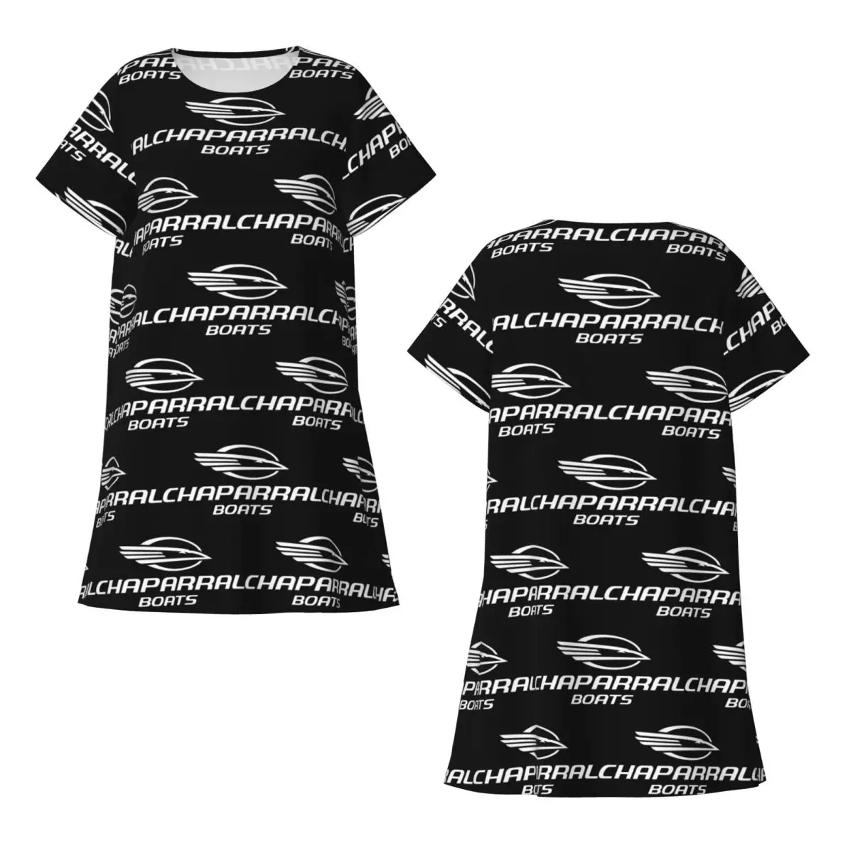 Custom Chaparral Boats Logo POCKET SIDE Short Sleeves Nightdress For Sleepshirts Women Short Sleeve Nightgowns Soft Pajama Dress