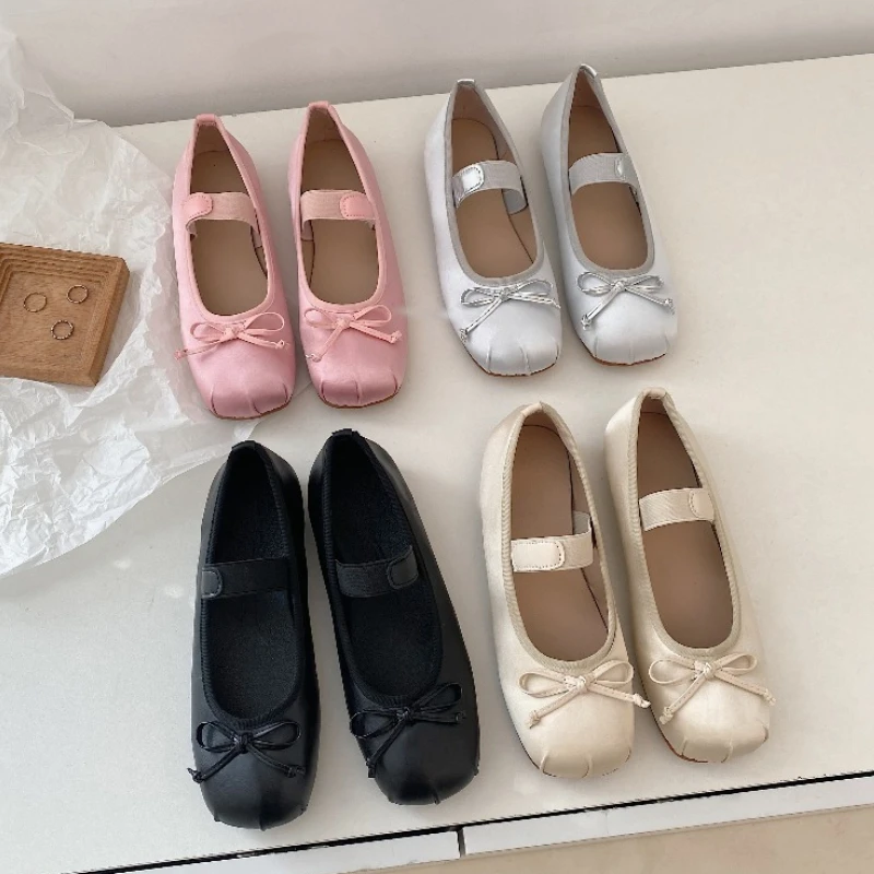 

Square Toe Women Loafer Shoes Fashion Shallow Ladies Comfort Soft Sole Slip On Flats Women's Comfort Ballerinas Shoes